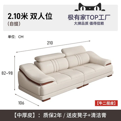 Modern simple living room size apartment combination leather art sofa furniture       FT