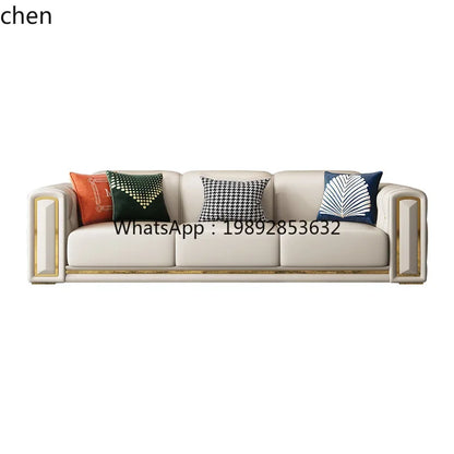 A2-7   new light luxury leather sofa living room combination size modern simple first-layer cowhide sofa