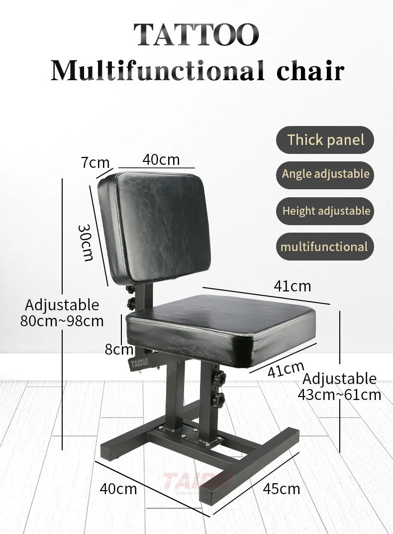 TAIDU Multi Functional Tattoo Chair Leathery Back Adjust Tattoo Salon Chairs Steel Frame Lift Tattoo Bench For Tattoo Artist