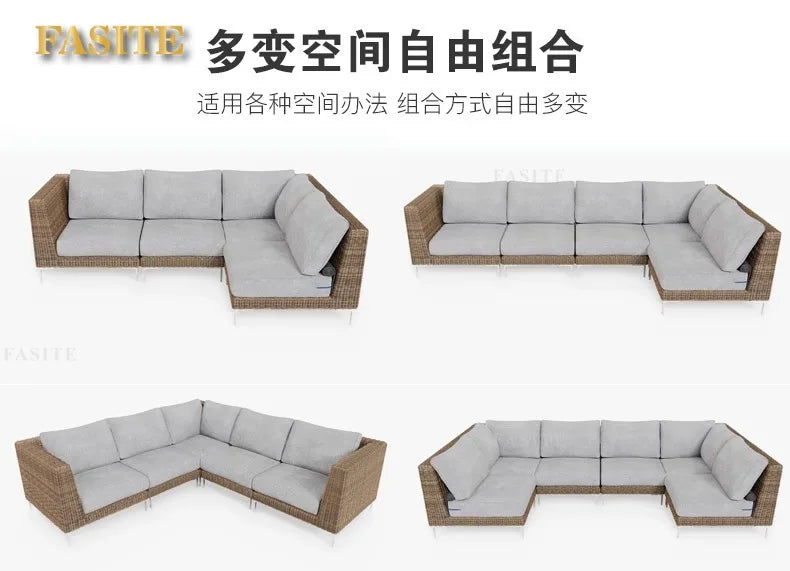 Outdoor rattan sofa outdoor rattan garden homestay sofa furniture