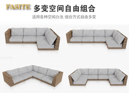 Outdoor rattan sofa outdoor rattan garden homestay sofa furniture