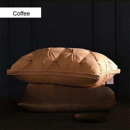 Goose Down Pillow White Cotton PillowCover Rectangle Bedroom Sleep 5-Star Hotel Pillow Low-Mid-high Pillows for Sleeping