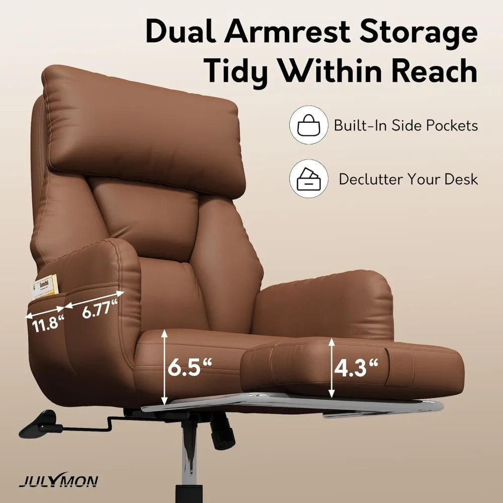 High Back Big And Tall Office Chair with Foot Rest Cross Legged Criss Cross Desk Chair Reversible with Arms for Comfortable