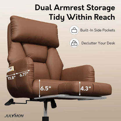 High Back Big And Tall Office Chair with Foot Rest Cross Legged Criss Cross Desk Chair Reversible with Arms for Comfortable