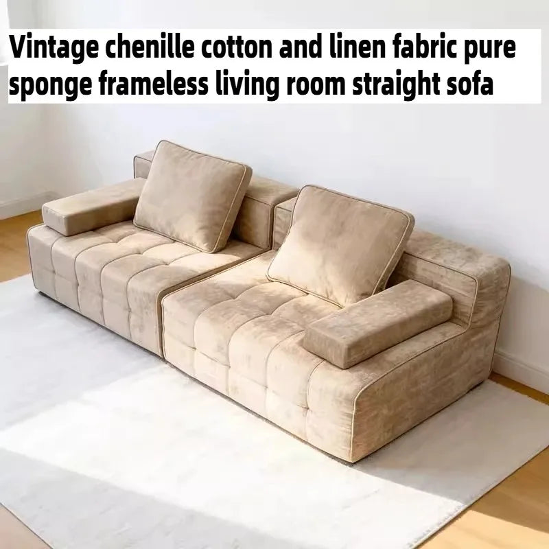 Vacuum Compressed Sofa Living Room Decoration Armchairs Fabric Sponge Sofa Lazy Modern Lounge Boneless Couch Hotel Furniture