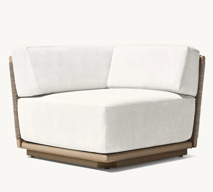 Modern Luxury All Weather Patio Garden Hotel Pool Sofa Set Outdoor Leisure Solid Wood Furniture Teak Modular Sofa L-Sectional