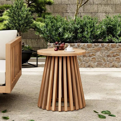 Outdoor Acacia Wood Patio Furniture Set - Modern Club Chair Conversation Set with Side Table for Garden, Patio & Deck (Brown