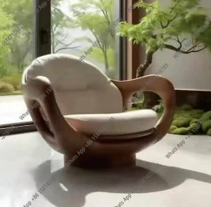 A Customizable Modern Unique Shaped Leisure Chair Minimalist Design Accent Chair Solid Wood Armchair For Home Hotel