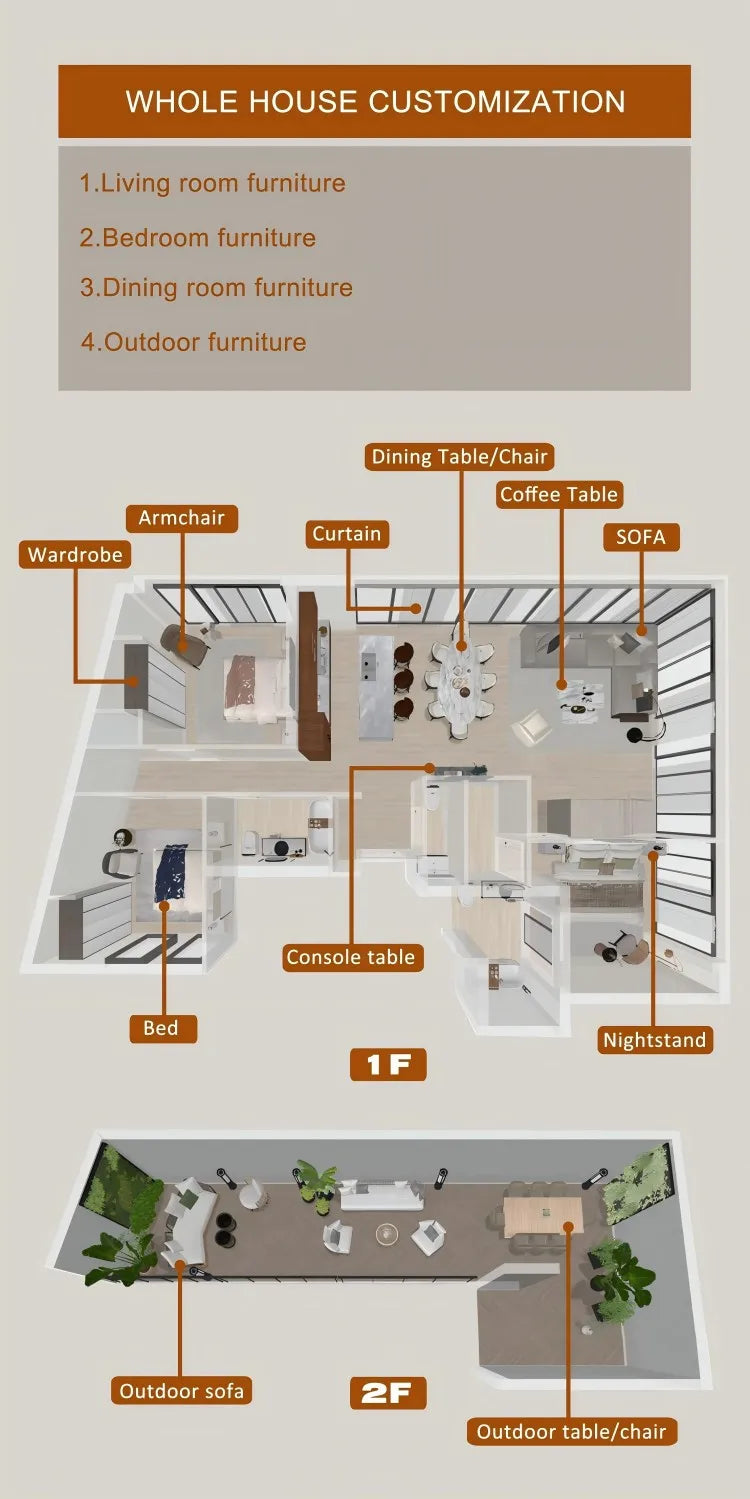 Italian Modern Simple Light Luxury Style Villa Household Solid Wood Frame Living Room Leather Sofa Set