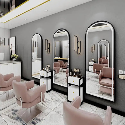 Golden Frame Beauty Salon Lighted Mirror LED Mirror Dresser Decorative Wall Mounted Illuminated Salon Wall Mirror