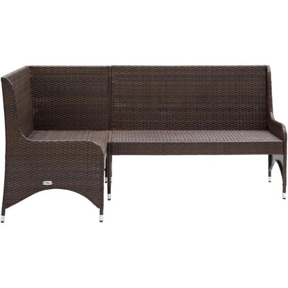 Durable Outdoor Patio Corner Sofas 2 pcs in Poly Rattan - Brown, Weather-Resistant Furniture with Comfortable Cushions