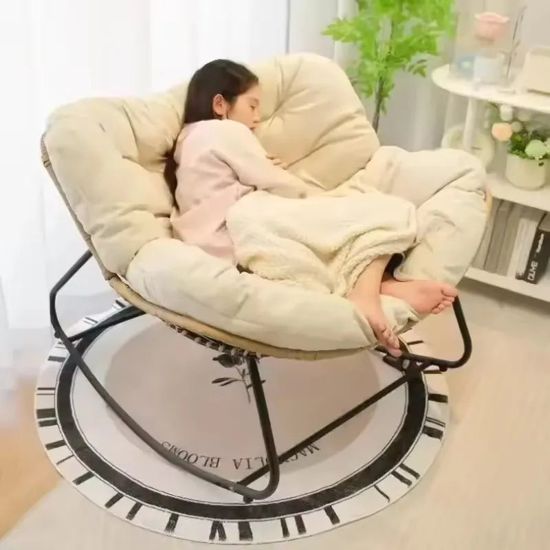 Rocking Chair Rattan Chair Nap Sleeping Recliner Adult Balcony Leisure Lazy Sofa Living Room Single Sofa Outdoor Sofa Chair