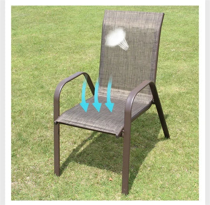 Outdoor Beach Chairs Outdoor Courtyard Balcony Waterproof and Sunscreen Iron Chair Outdoor Furniture Home Leisure Back Armchairs