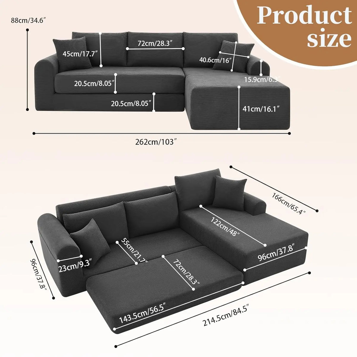 Modular Sectional Couch in a Box 103