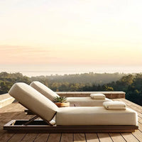 Resort Villa Hotel Outdoor Furniture Waterproof Aluminum Garden Bed Adjustable Backrest Sunbed Patio Pool Lounge Chair