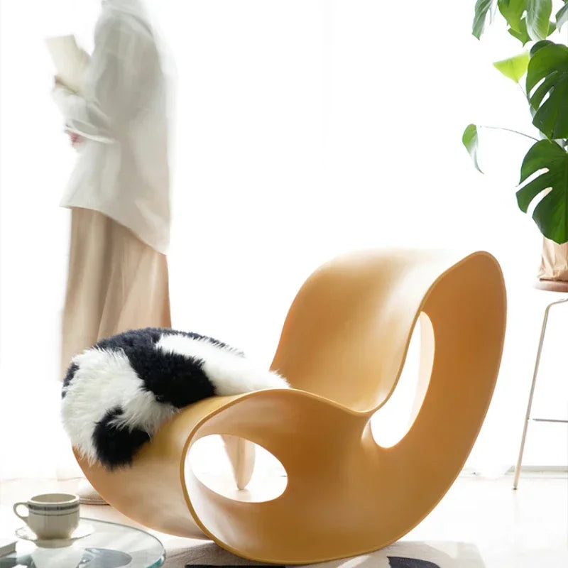 Small Apartment Dormitory Rocking Chairs Nordic Household Balcony Lazy Chair for Adult Living Room Bedroom Leisure Chaise Lounge