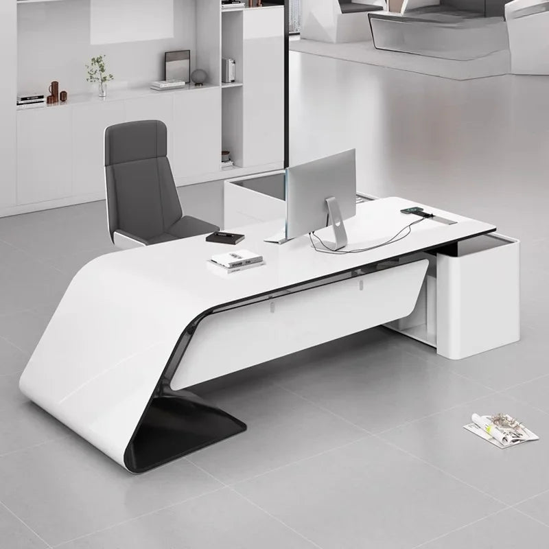 Asthetic Executive Luxury Desk Manager L Shaped Modern Designer Computer Table Organizer Workstation Escritorio Office Furniture