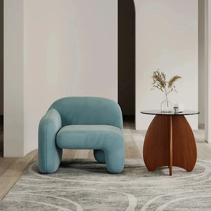 Luxury living room furniture Comfortable modern velvet cream lamb chair