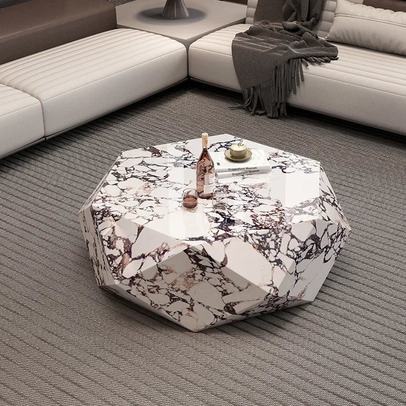 Modern Minimalist Luxury Diamond Stainless Steel Coffee Table Living Room Furniture Shaped  Center Table Tea Table Escritorios