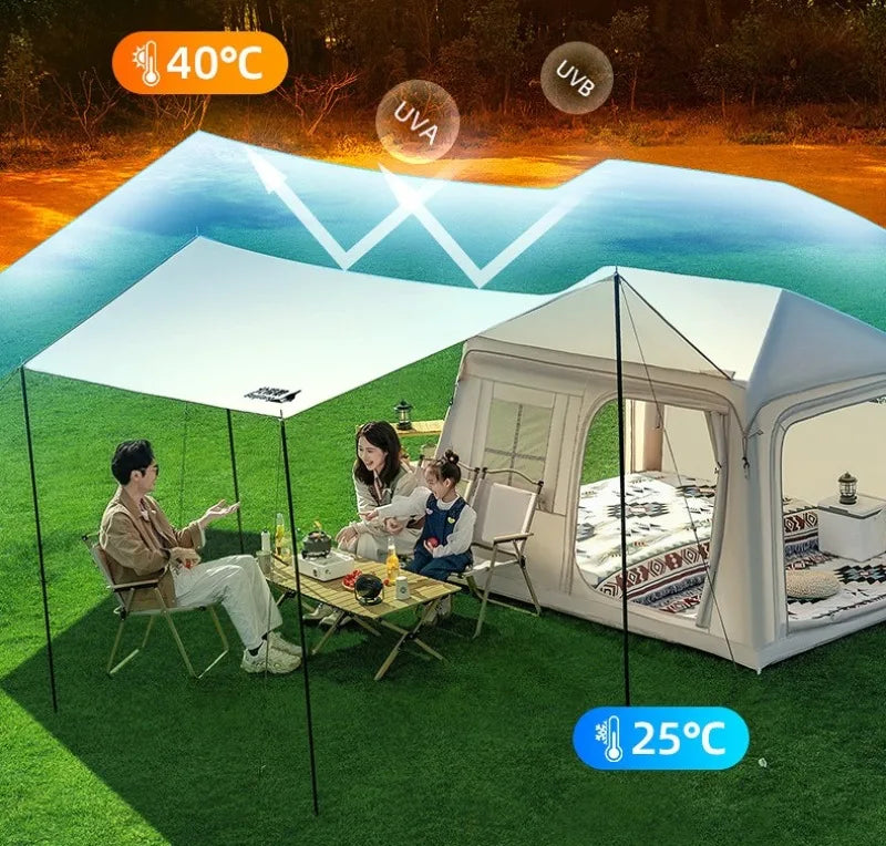 Portable Inflatable Tent Waterproof Sun Protection Thickened Quickly Open Tents Nature Hike Family Travel Camping Shelter Tents