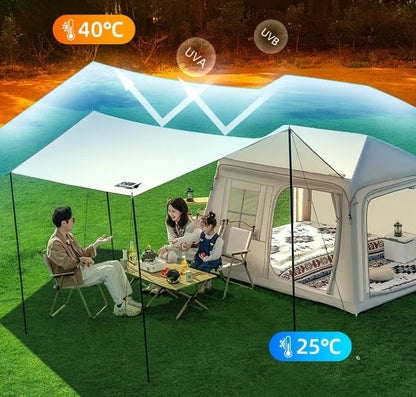 Portable Inflatable Tent Waterproof Sun Protection Thickened Quickly Open Tents Nature Hike Family Travel Camping Shelter Tents