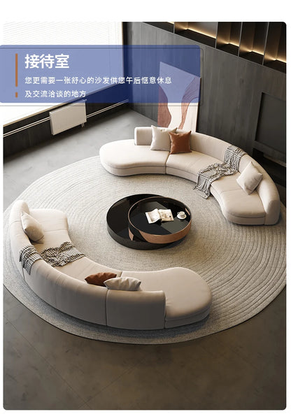 A Light luxury reception, curved sofa, clubhouse rest reception