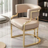 Luxury golden Dining Chairs wrought Iron Backrest Armchair Kitchen Modern Dining Room Furniture Home Bedroom Salon Makeup Chair