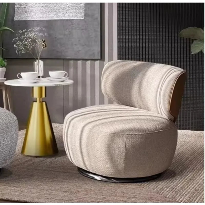 Modern Single Swivel Sofa Chair for Living Room Light Luxury Creative Leisure Minimalist Reception Negotiation Chair for Balcony