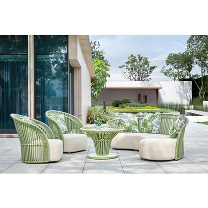 Courtyard Waterproof Rope Weaving Aluminium Frame Modern Design Luxury Outdoor Sofa Set