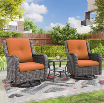 Wicker Patio Conversation Set with Cushions,Modern and chic bistro table set integrate with outdoor/indoor living space