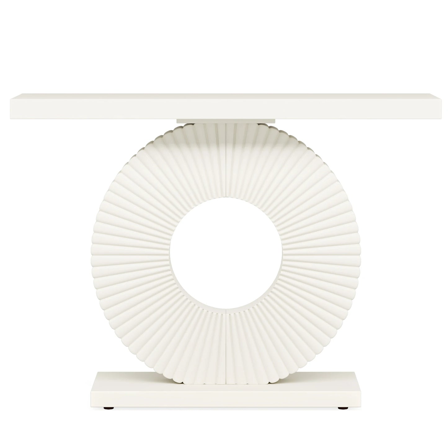 Tribesigns Modern Console Table with Geometric Base, 40 inch Wood Entryway Table Sofa Table Narrow Long Table