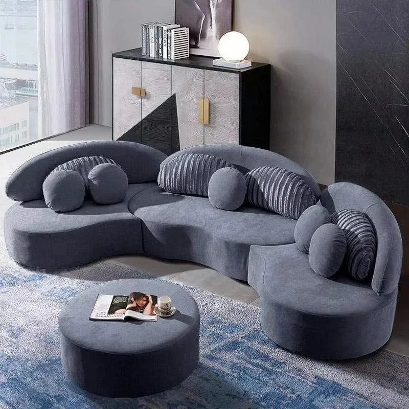 Nordic Set Furniture Living Room Curved Sofa Sectional Couch Set Modern Living Room Sofa Floor Sofas Couch