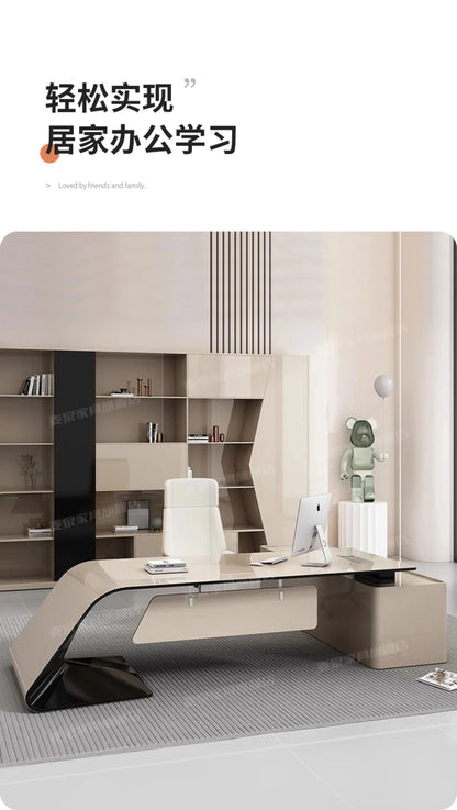 Luxury Home Office Desk Computer Gaming Shelves Folding Large Office Desk Executive Reception Mesas Escritorio Trendy Furniture