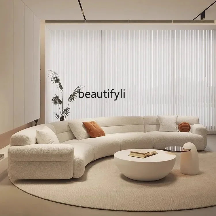 yA38 Italian minimalist corner large arc fabric combination sofa modern beauty salon size apartment