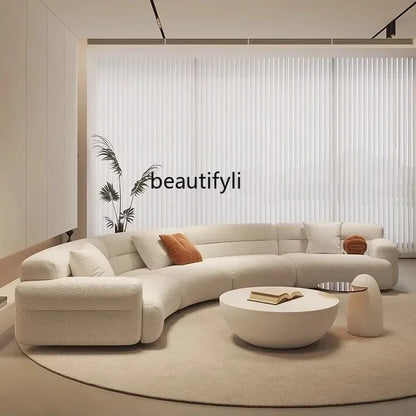 yA38 Italian minimalist corner large arc fabric combination sofa modern beauty salon size apartment