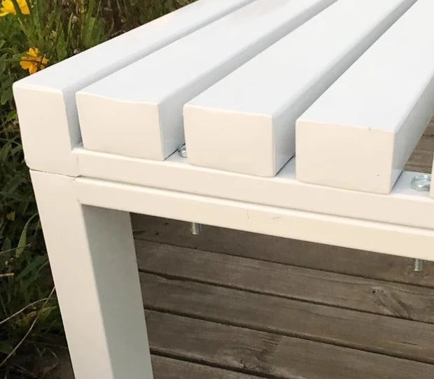 Banc en acier inoxydable au Design moderne, pour parcs de jardin de luxe en plein air et patios d'hôtel, sièges métalliques résistants au soleil et imperméables