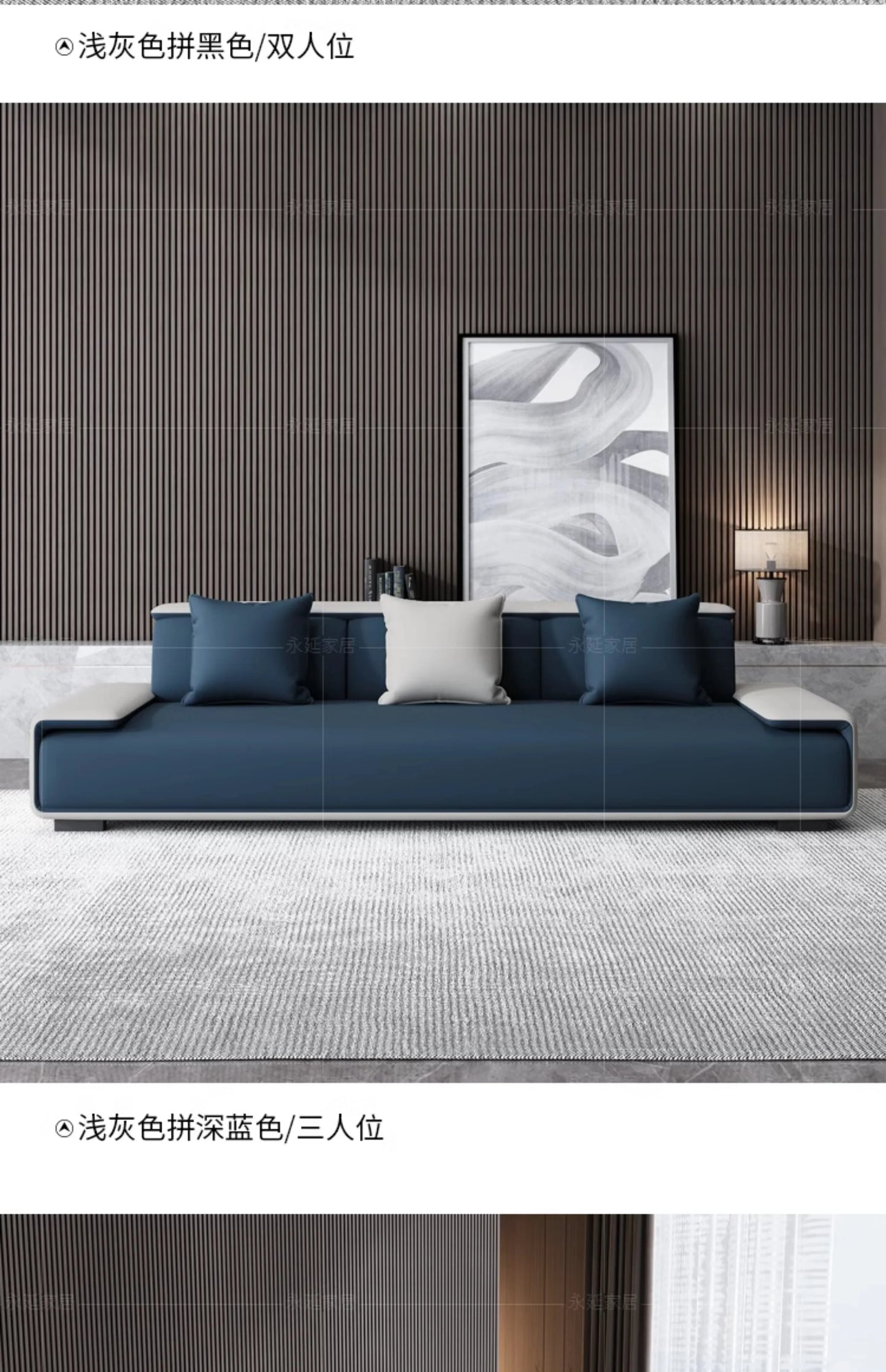 / Customizable Modern Concise Style Office Reception Waiting Sofa Set Leather Reclining Sofa