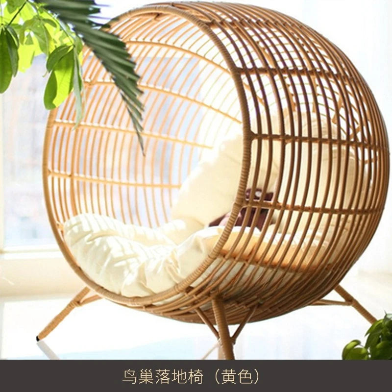 Internet celebrity swing outdoor balcony lazy hanging chair rattan nest cradle