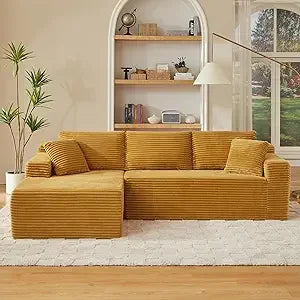 Boneless Cloud Sectional Couches for Living Room, L Shaped Sofa with Deep Seat & Left Chaise, Fluf