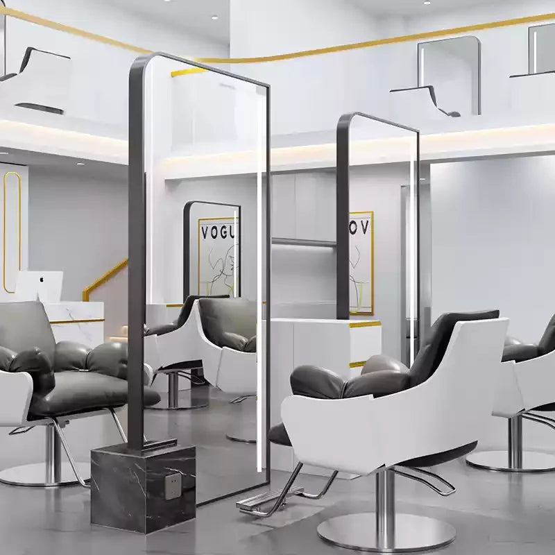 HJ Barber Shop Mirror Quick Cut Special Mirror Hair Salon Internet celebrity hair salon Full Lamp Mirror