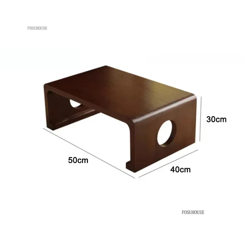 Japanese Solid Wood Coffee Table for Living Room Furniture Sofa Side Table Light Luxury Minimalist Household Window Small Table