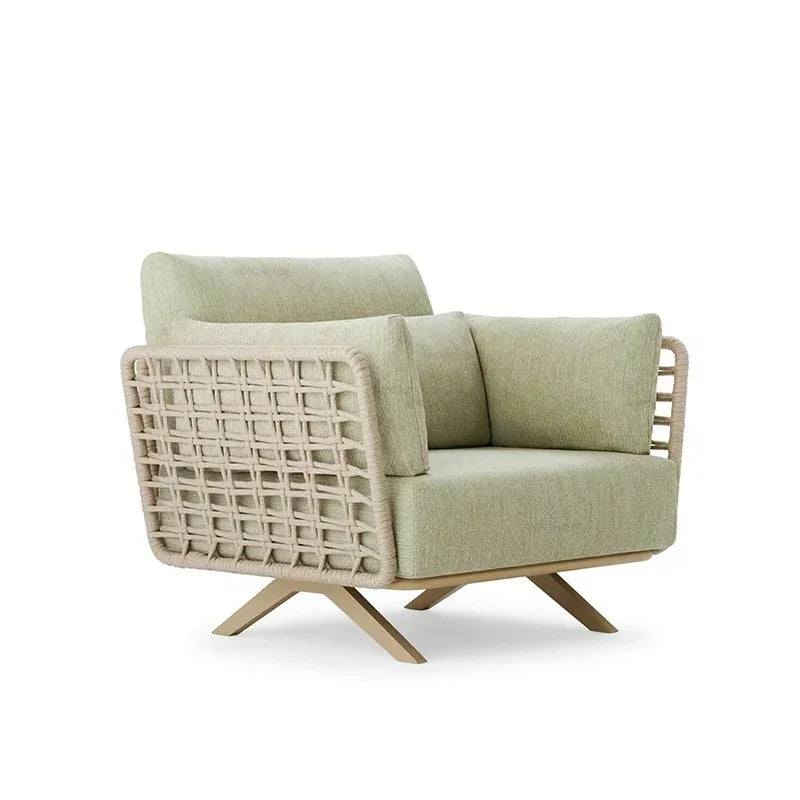 Nordic Designer Outdoor Garden Sofas Villa Leisure Area Lazy Sofa Home Balcony Sofa Chair Combination Luxury Outdoor Furniture L