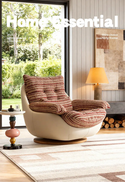 Medieval sofa chair light luxury high-end chair single rotating lazy leisure chair