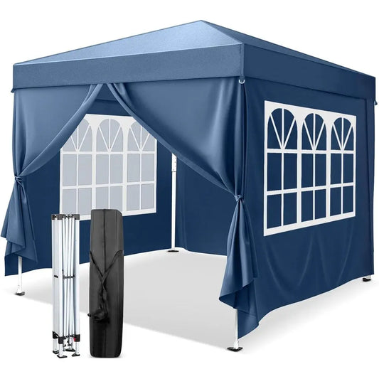 10x10 Up Tent with Sidewalls, Outdoor Gazebo Tent, Patio Event Tents Outdoor Event Shelter or Parties (Blue)