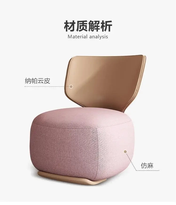 NewLog Light Luxury First Class Cabin Lounge Sofa Chair Nordic Living Room Fabric Low Stool Balcony Leisure Armchair