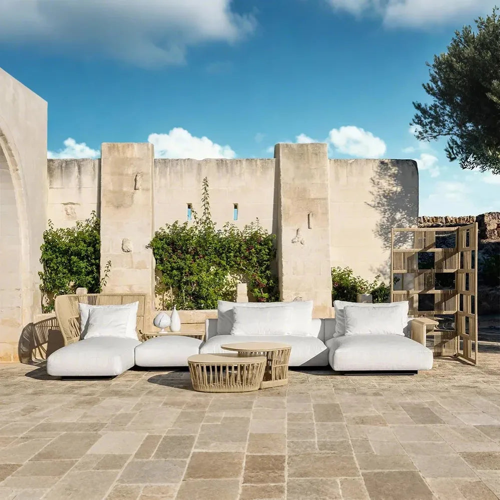 Outdoor Suit High Quality Royal Hotel Furniture Waterproof Patio Garden Couch Rope Sofa Outdoor Furniture Set