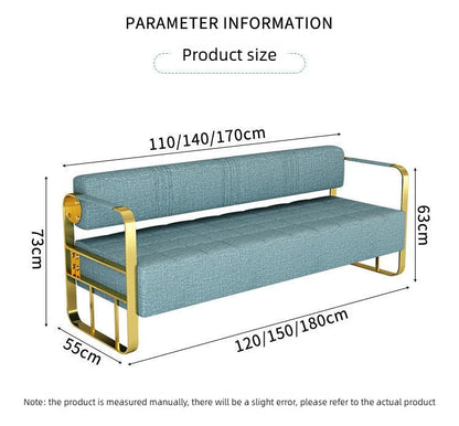 Famous Hair Salon Area Bench Hair Salon Waiting Light Luxury Stainless Steel Bar Sofa