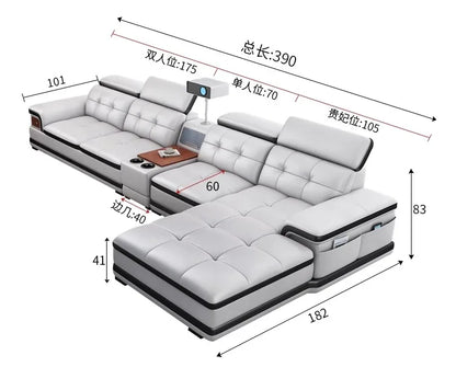 Modern Minimalist Sofa Electric Massage Chiar Floor Multifunctional Corner Sofa Lounges Relaxing Living Room Couch Furniture