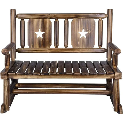 Wooden Double Outdoor Terrace Rocking Chair, Outdoor Rocking Chair, Original Wooden Porch Stool