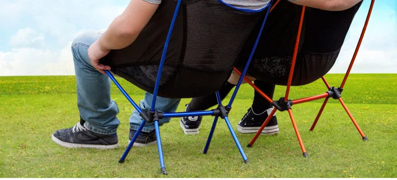 Ultra-Light Aluminum Alloy Folding Chair - Portable Outdoor Camping Fishing Beach Picnic Hiking BBQ Comfort Backrest Chair